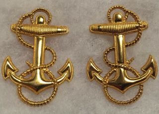 Vintage Gold Filled Anchor With Rope Pin 1/20 10k Gf Navy?