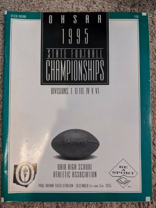 1995 Ohio High School Football State Championship Game Program Awesome
