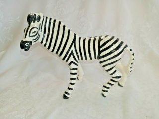 Vintage Porcelain Ceramic Zebra Figurine No Markings