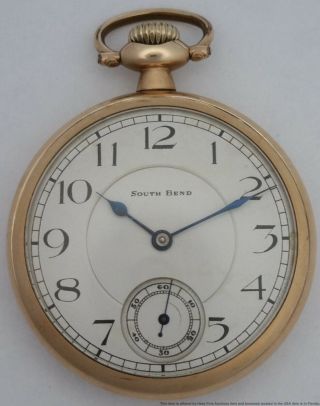 Antique South Bend 16s 19j 219 Open Face Pocket Watch To Fix