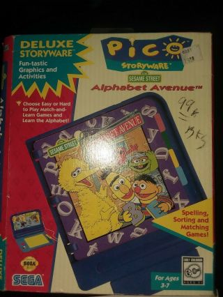 Pico Sega Game Cartridge Sesame Street Alphabet Avenue Gaming Vintage 1994 Cib