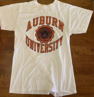 Pre - Owned Womens Med.  Vintage (1 Stitch And Made In The Usa) Auburn Uni.  Shirt