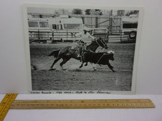 1980 Rodeo Calf Roping 8x10 Photo Paper Signed Jim Jennings Walter Arnold