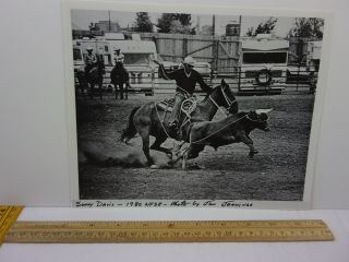 1980 Rodeo Calf Roping 8x10 Photo Paper Signed Jim Jennings Sonny Davis