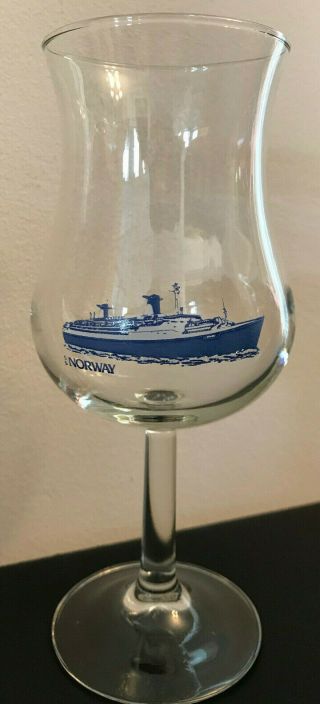 Ss Norway Souvenir Daiquiri Stem Glass - Norwegian Cruise Line Ncl Blue Ship