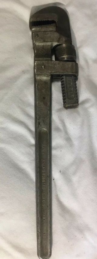 Vintage Armstrong Bros.  18” Adjustable Pipe Wrench