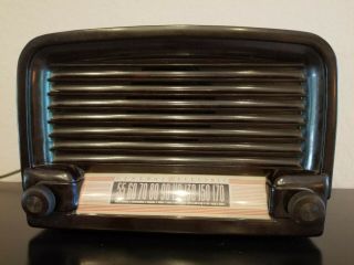 Antique Vintage Tube Radio G.  E.  102 Bakelite Tombstone 1948 Restored -