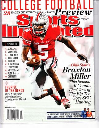 August 19,  2013 Braxton Miller Ohio State Buckeyes Sports Illustrated No Label A