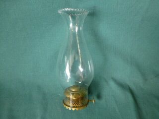 Antique Civil War Era M L Collins Pat Feb 4 1865 Brass Oil Lamp Burner & Chimney