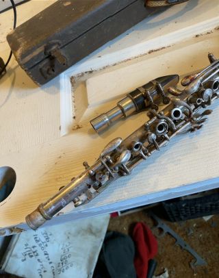 Antique Silver Plated Clarinet Sr 36814