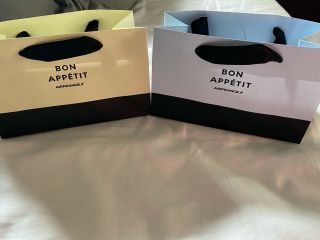 Air France Bon Appetit Small Paper Gift Bags Set Of 2 Euc