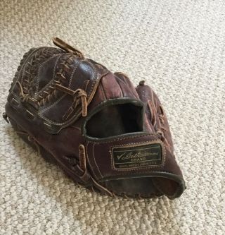 Vintage Ted Williams Baseball Glove Mitt Sears Roebuck Dark Brown
