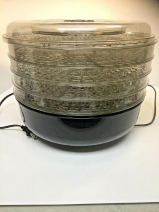 Vintage Plastic Electric Food Dehydrator Jh 1001 W/ 5 Stackable Trays