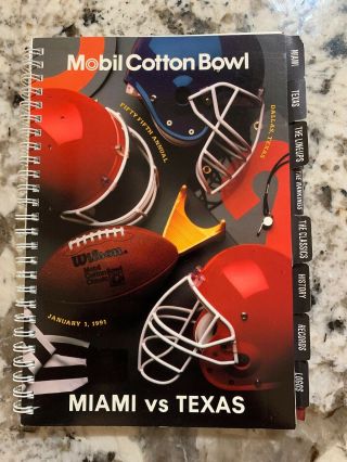 1991 Cotton Bowl Miami Vs.  Texas Media Guide