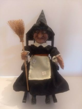 Vintage Gemmy Halloween Rocking Witch Sound Activated Scary Laugh Eyes Light Up