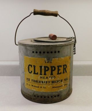 Vintage E.  L.  Walstedt & Co.  The Clipper Heated Ice Fisherman 