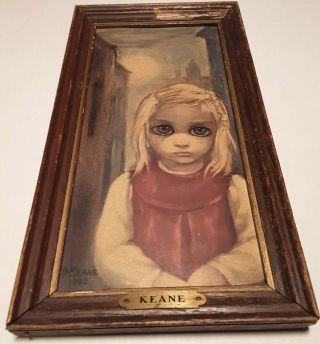 Sad Big Eyes 1962 Margaret Keane Lost Girl Crying Framed Art Print Illinois Usa