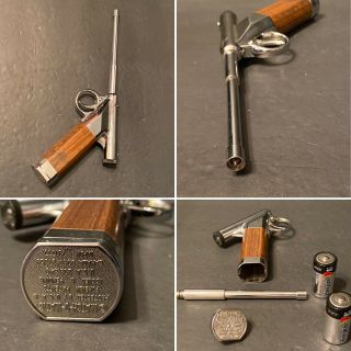 Vintage National Silver Co.  Match - O - Matic Butane Gas Match Gun Lighter Luger