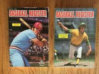 1974 And 1975 Sporting News Baseball Registers Pete Rose And Jim Hunter