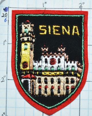 Siena Sienna Italy Tuscany Embroidered Vintage Souvenir Patch