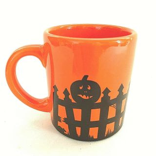 Disc.  Martha Stewart Macy ' s Halloween Cat Pumpkin Mug Vintage Inspired Motifs 3