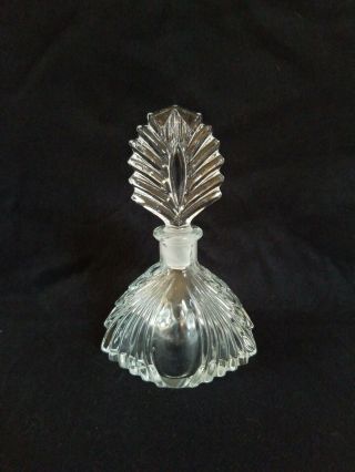 Vintage Art Deco Style Crystal Glass Perfume Bottle