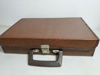 Vintage 30 Cassette Tape Storage Carrying Case,  Brown Vinyl With Handle