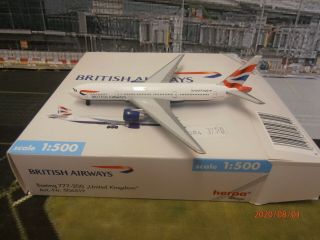 506519 Herpa Wings 1/500 Diecast Airliner Model British Airways Boeing 777 - 200
