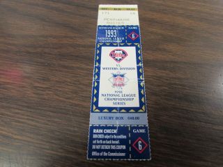1993 Philadelphia Phillies - 1993 National League Championship - Game 6 Ticket