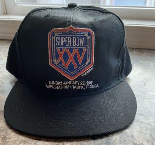 Vtg 1990 Buffalo Bills Bowl Xxv 25 Snapback Hat Cap