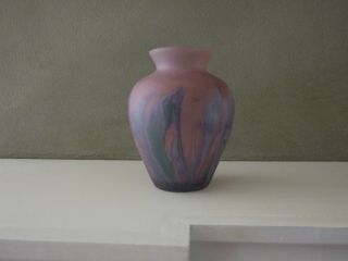 Rueven Glass Vase,  Hand Painted By Nouveau Art Glass Vintage From 1970 