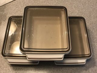 3 Ge Refrigerator Storage Containers Plastic W/lids Vtg 1990 General Electric