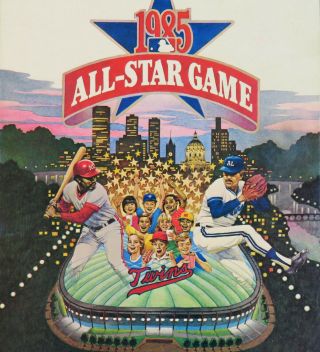 1985 Mlb All Star Game Official Program - Minnesota Twins Metrodome Card Sheets