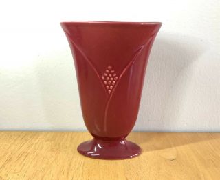 Vintage Art Deco Design Maroon Color Ceramic Vase By Trenton Art Pottery Nj 1930