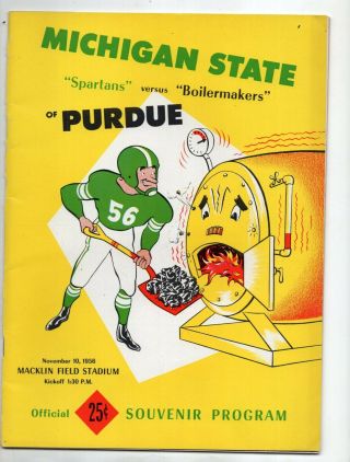 1956 Michigan State Vs Purdue Football Program