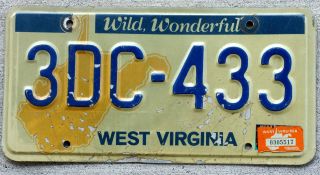 West Virginia Orange State Outline License Plate - 1985 Sticker