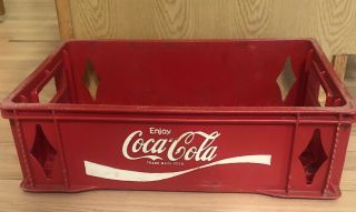 Vintage Bottle Crate Enjoy Coca - Cola Red Plastic Tray Case Coke Pop Soda
