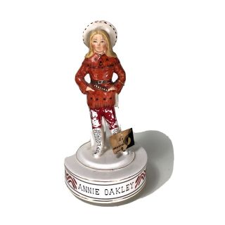 Vintage Annie Oakley Spinning Schmidt Music Box Figurine W/ Tags