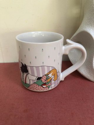 Paris Bottman Design Dog Family Coffee Cup Mug Cats Couch 90s Vintage 1990