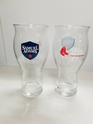 Samuel Adams Boston Red Sox Baseball Glasses Set Of 2 Fill Your Glass