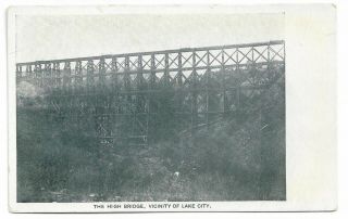Early 1900s Antique Railroad Postcard Lake City Colorado High Bridge