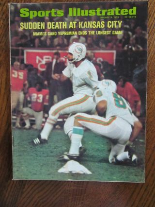 Miami Dolphins Kansas City Chiefs Sports Illustrated 1972
