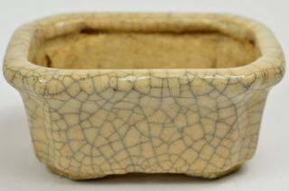 20th Chinese Small Crackle Glaze Stoneware Bonsai Pot Planter 哥窯 盆栽