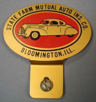 1940s State Farm Insurance License Plate Attachment Topper.