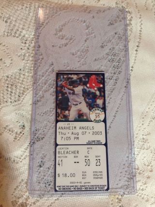 Boston Red Sox Game Ticket August 7,  2003 Fenway Park Big Papi Hr Blue Mlb