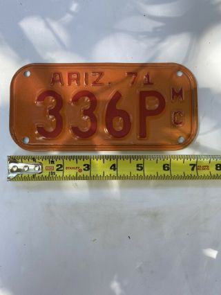 Vintage Arizona 1971 Motorcycle License Plate 3