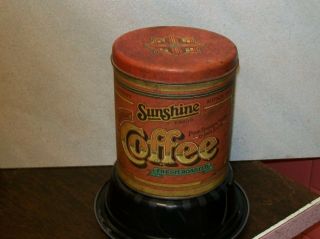 Vintage Sunshine Brand Tin Coffee Can,  1977