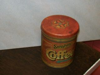 Vintage Sunshine Brand Tin Coffee Can,  1977 2