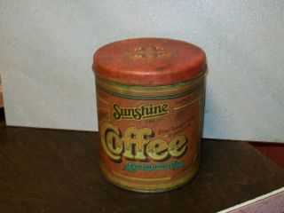 Vintage Sunshine Brand Tin Coffee Can,  1977 3