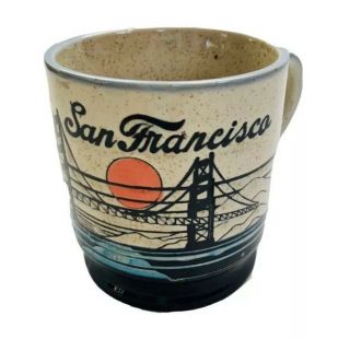 Vintage San Francisco 1982 Mico Golden Gate Bridge Collectors Coffee Mug Blue